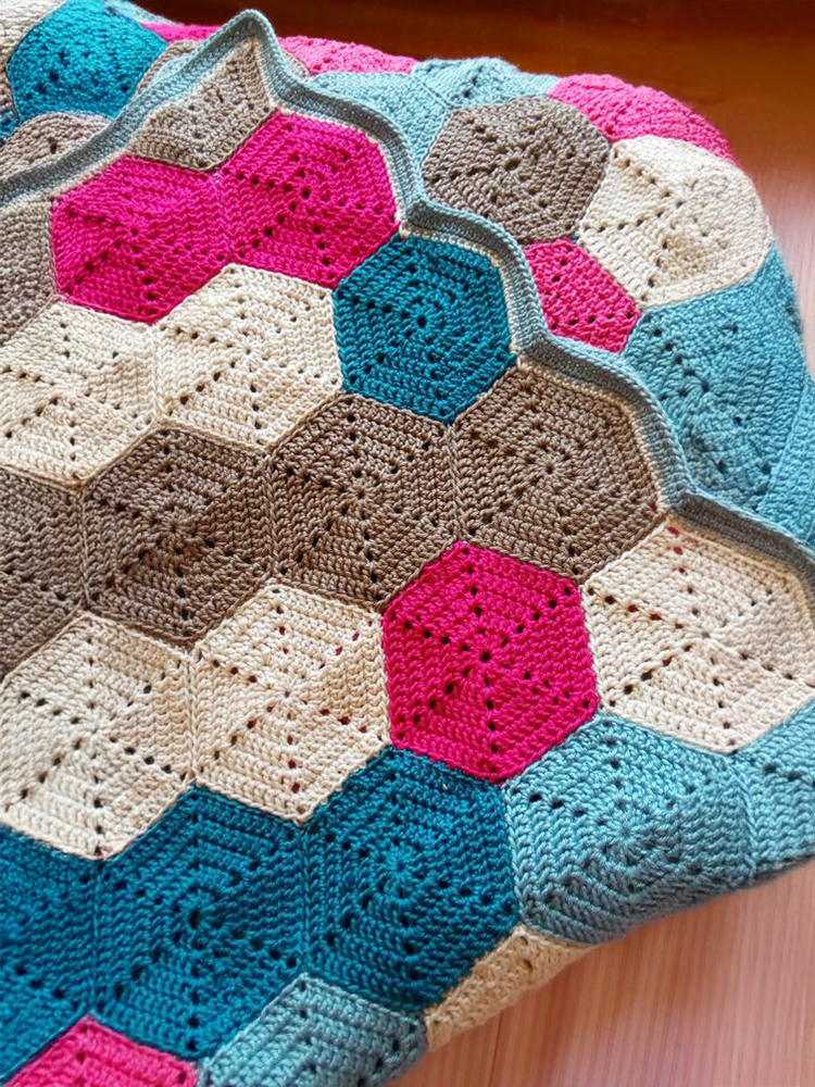 Multi-color hexagon Newborn Blanket