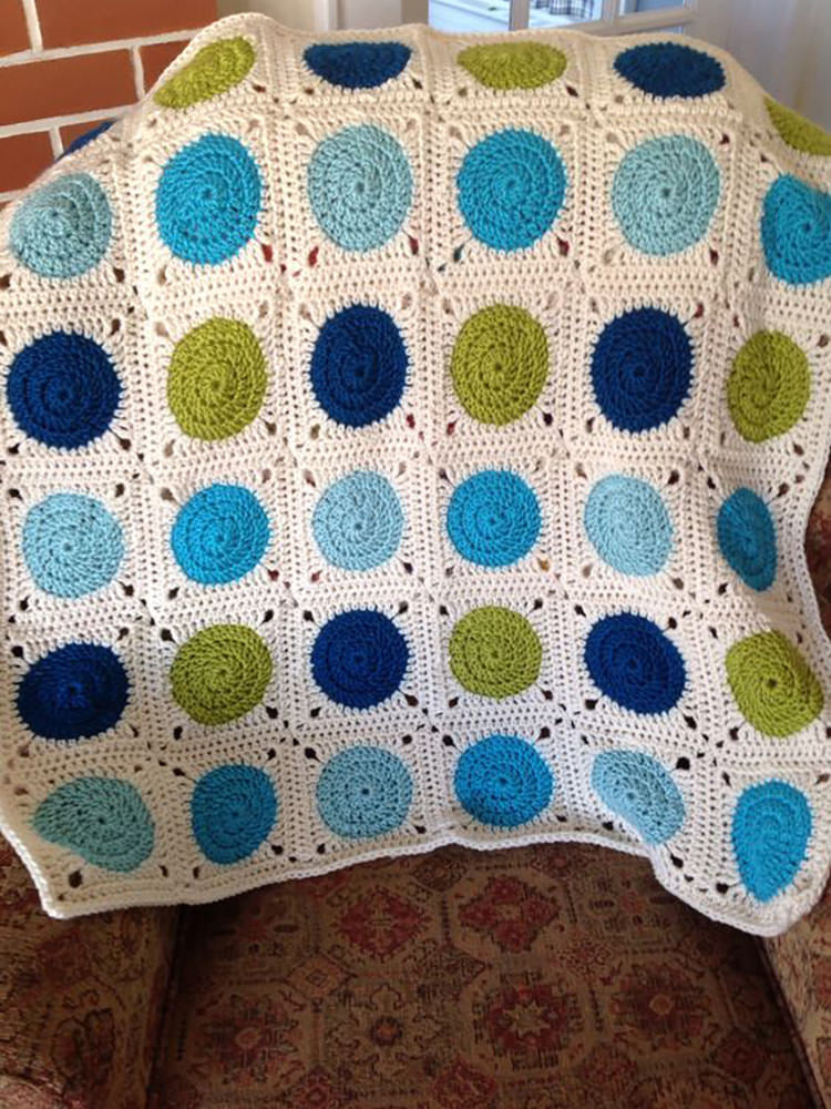 Polka and Square Newborn Blanket Tricolor Newborn Blanket
